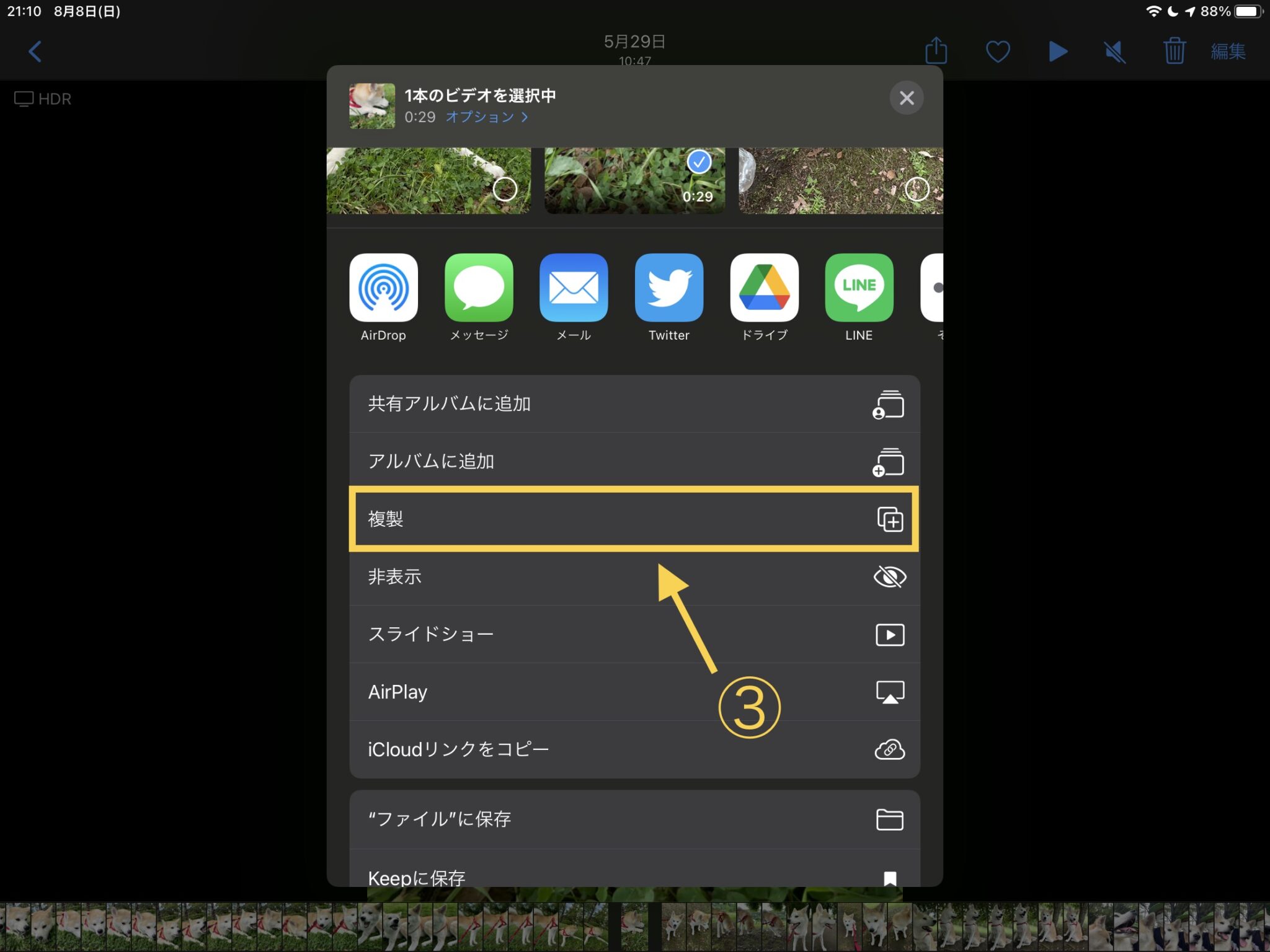 【iOS15.1】iPadのカメラロールの動画をループ再生させる方法 デジタル教科書